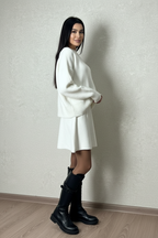 KLANA SWEATER SKIRT SET KNIT VERSATILE PULLOVER