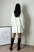 KLANA SWEATER SKIRT SET KNIT VERSATILE PULLOVER