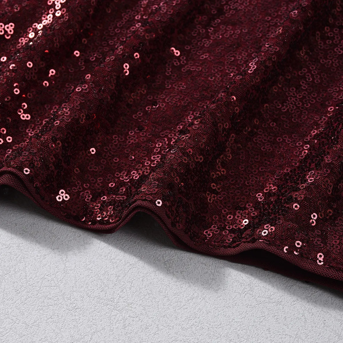 Alisha Sequin Red Mini Sleeved Party dress