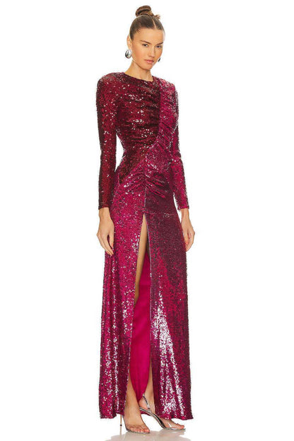 Elegant Graceful Split Sequins Maxi Dress Aclosy