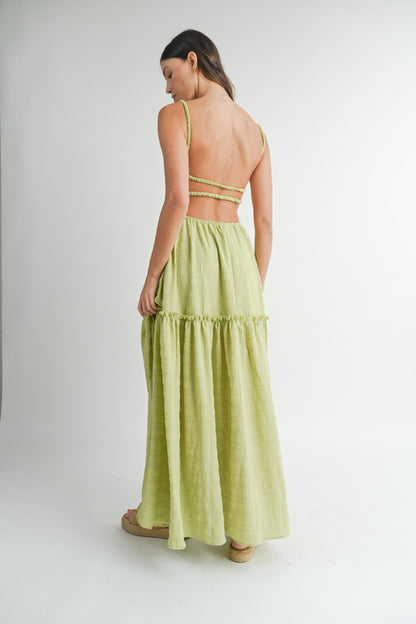 MABLE Cutout Waist Backless Maxi Dress Trendsi