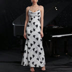 Sexy Sling Heart Printing Backless Slim Fit Vacation Dress #aclosyESL