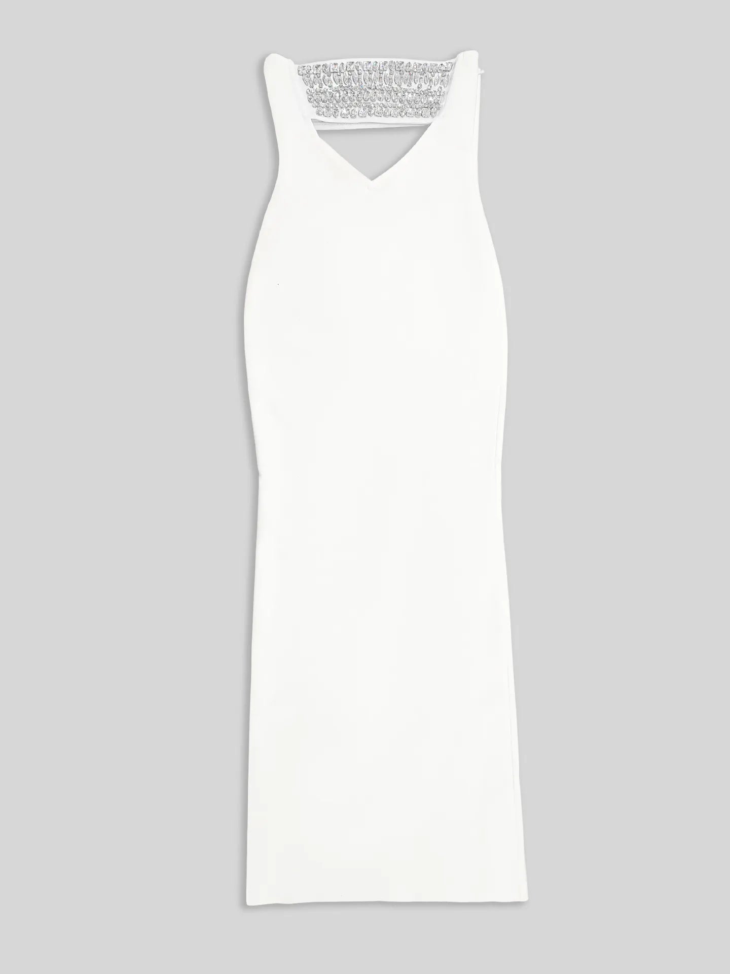 Allure Backless Cutout Diamond Maxi Dress