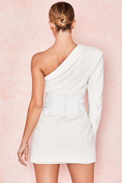 One-shoulder temperament dress aclosy