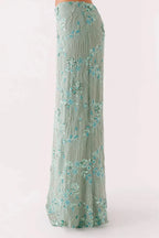 Elegant Sequin Embroidered Long Bodycon Skirt