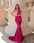Slim-fit Feather Decorative High Waist Bandage One-piece Dress aclosy