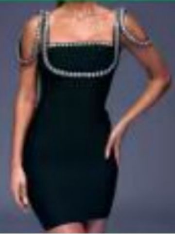 Women's Heavy Industry Beaded Slim Fit Dress Skirt aclosy