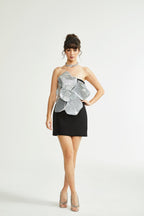 Spring Three-dimensional Sequined Large Flower Decoration Dress Aclosy