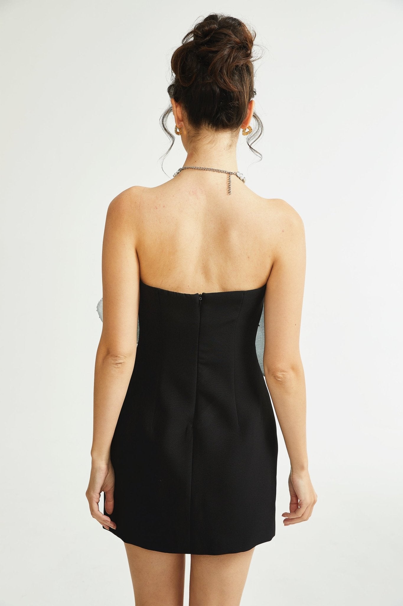 Spring Three-dimensional Sequined Large Flower Decoration Dress Aclosy