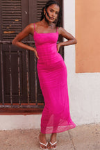 Mesh Stitching Lace Mid-length Dress Aclosy