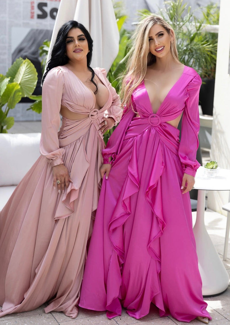 Women's Lace V-Neck Solid Color Fashion Dress Aclosy