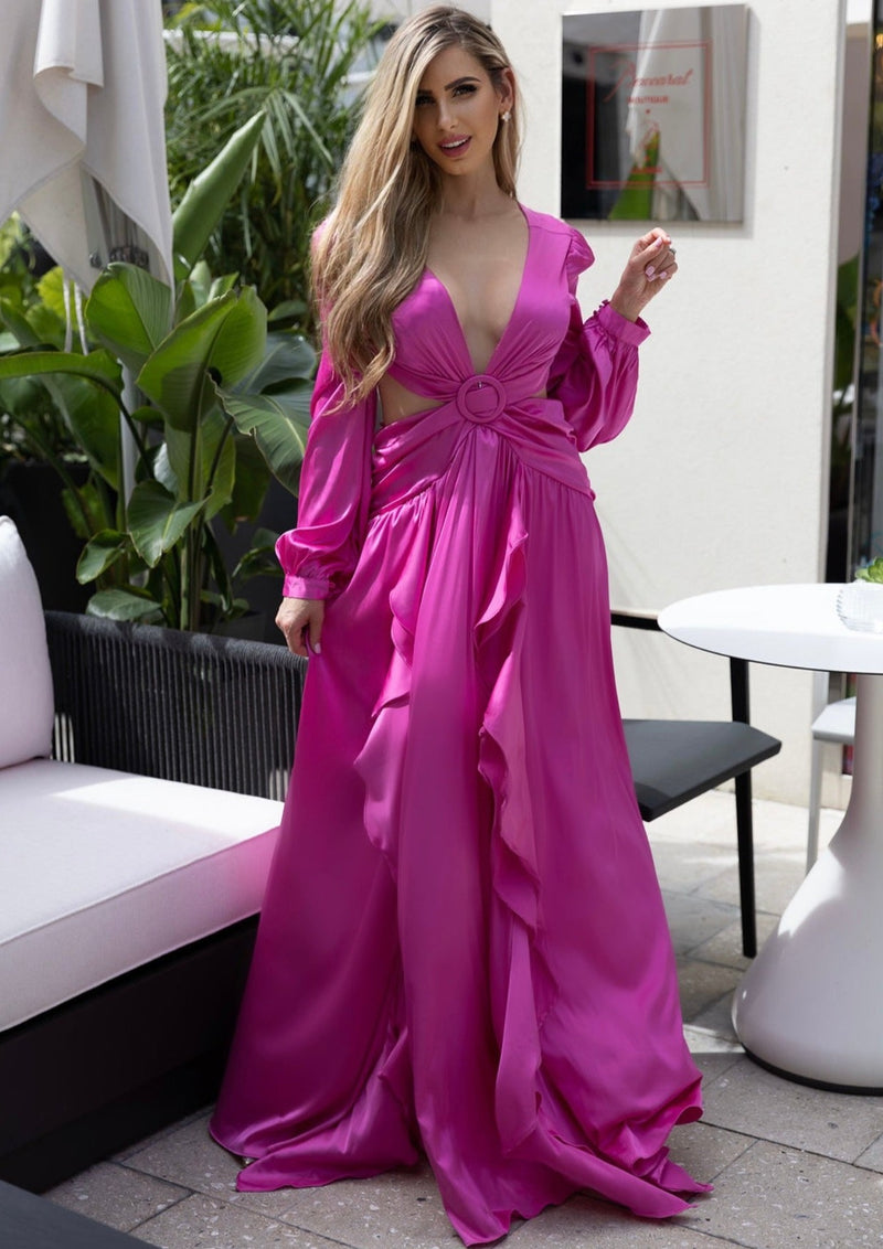 Women's Lace V-Neck Solid Color Fashion Dress Aclosy