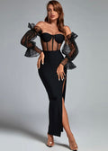 Yarn Long Sleeve Party Wedding Toast Small Dress aclosy