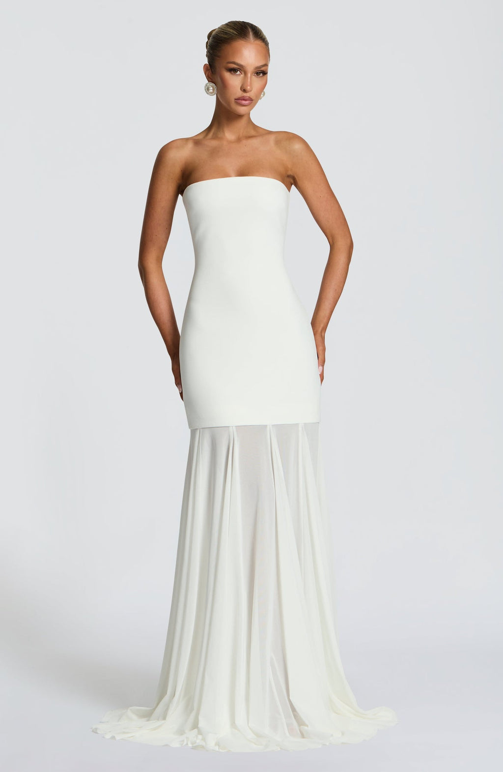 Elerna Strapless Hugging Mermaid Maxi Dress