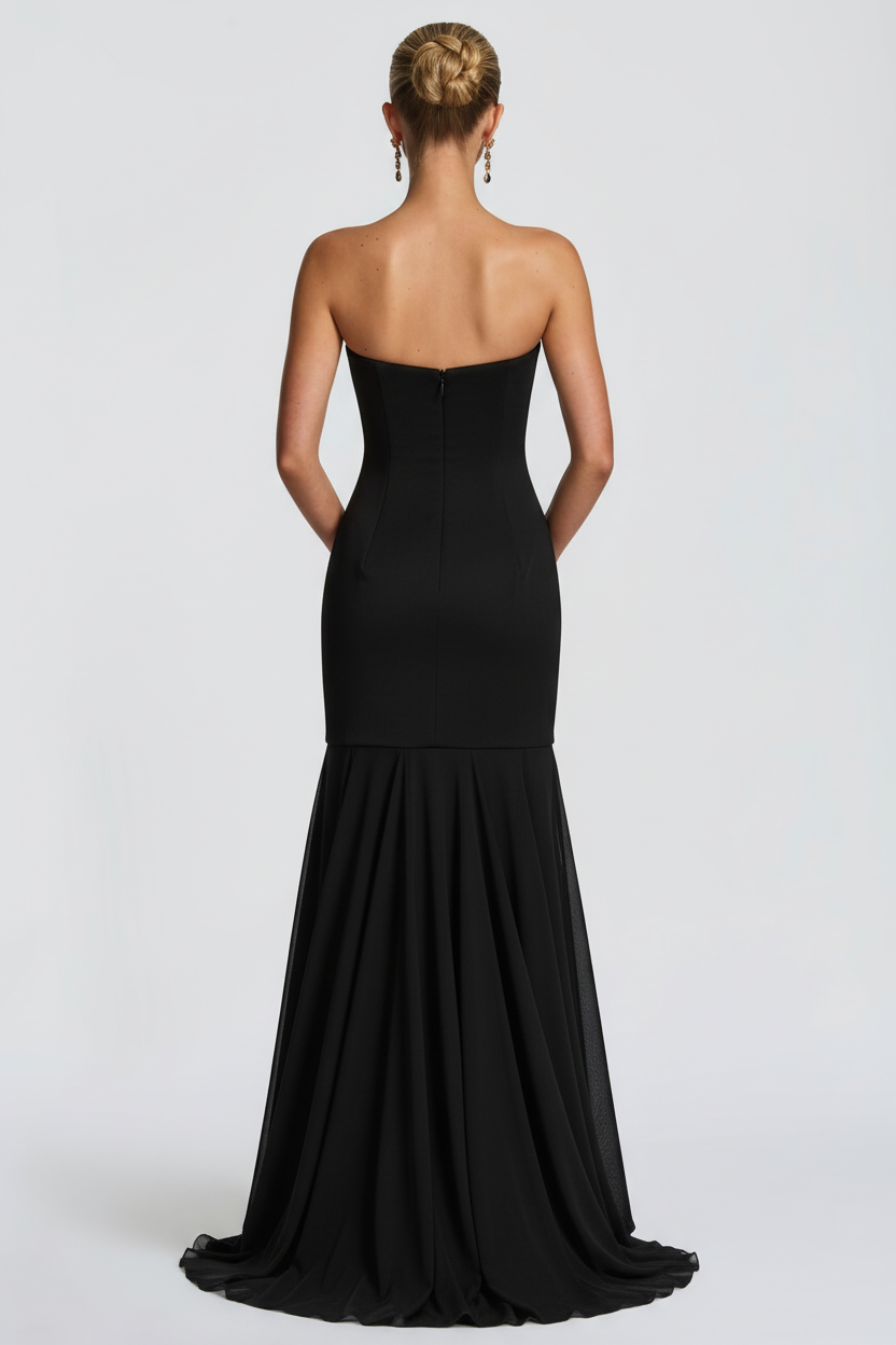 Elerna Strapless Hugging Mermaid Maxi Dress