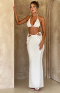 Backless Lace Up Vest High Waist Slim Skirt Suit For Women aclosy