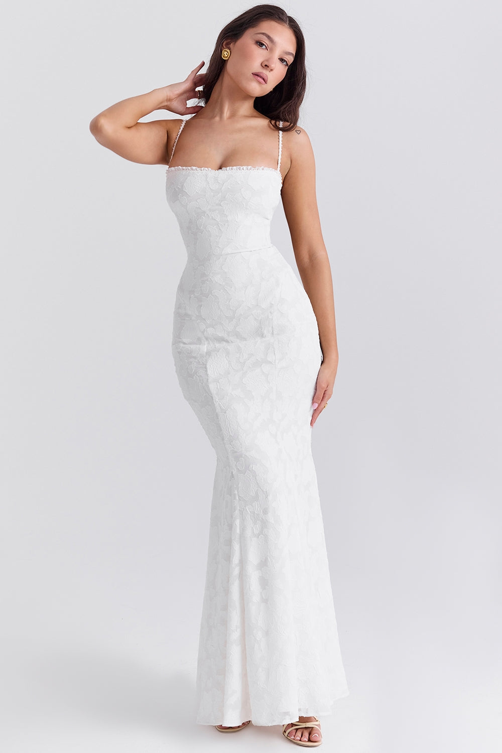 Alyia Elegant Maxi Dress-White