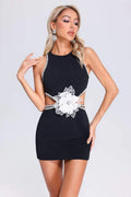 Rhinestone Flower Decoration Graceful Formal Dress Aclosy