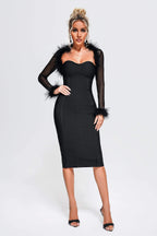 Sweetheart Neck Slit Knee-Length Dress Trendsi