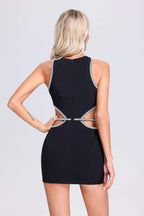 Rhinestone Flower Decoration Graceful Formal Dress Aclosy