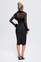 Sweetheart Neck Slit Knee-Length Dress Trendsi