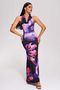 Cocktail Maxi Wrap Low Neck Dress Aclosy