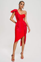 Women's Fashion Three-dimensional Ruffled Shoulder Dress aclosy