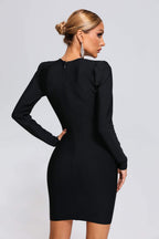 Women's Metal Chain Sexy Low-cut Buttock Dress aclosy