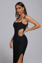 Diamond Elegant Bandage Suspender Dress aclosy