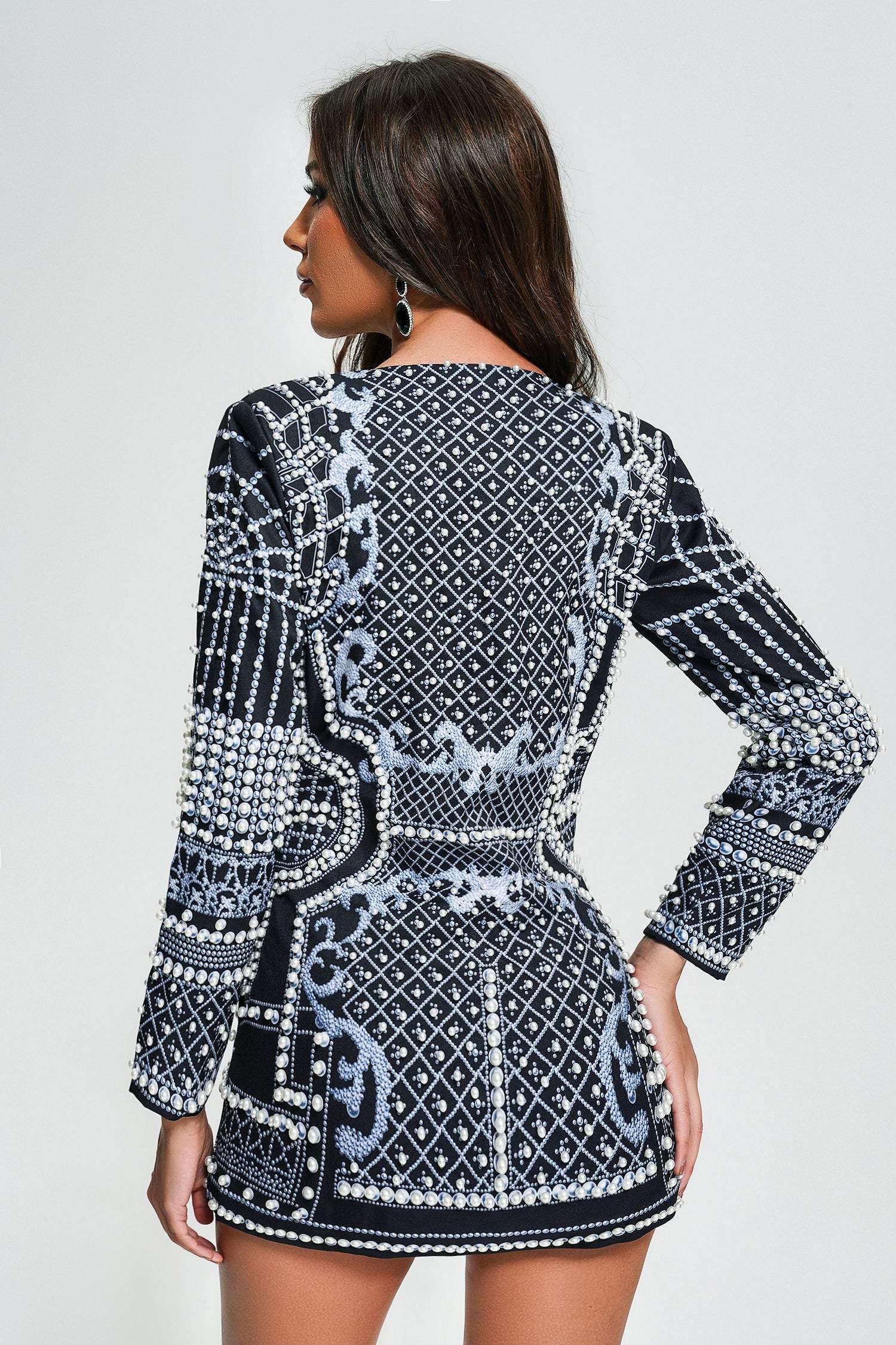 Padded Suit Jacket Bubble Bead Printing Women's Clothing aclosy