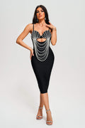 Fashion Summer Black And White Sling Party Dress aclosy