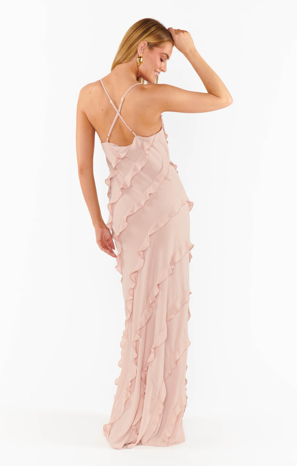 Salina Ruffle-Trim Resort Slip Maxi Dress