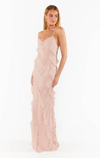 Salina Ruffle-Trim Resort Slip Maxi Dress