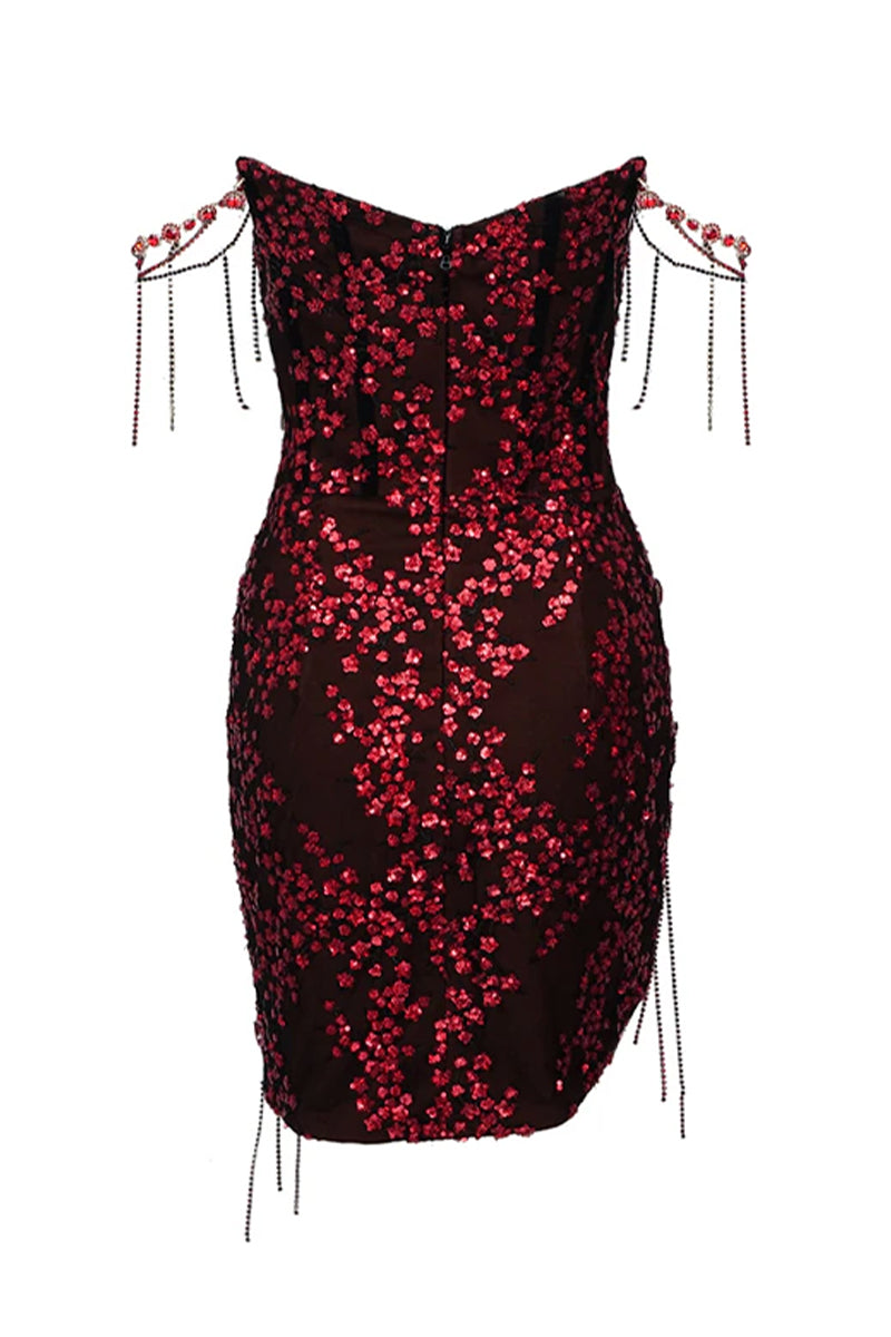 Women's Summer Camisole Diamond-embedded Tight Mini Dress aclosy