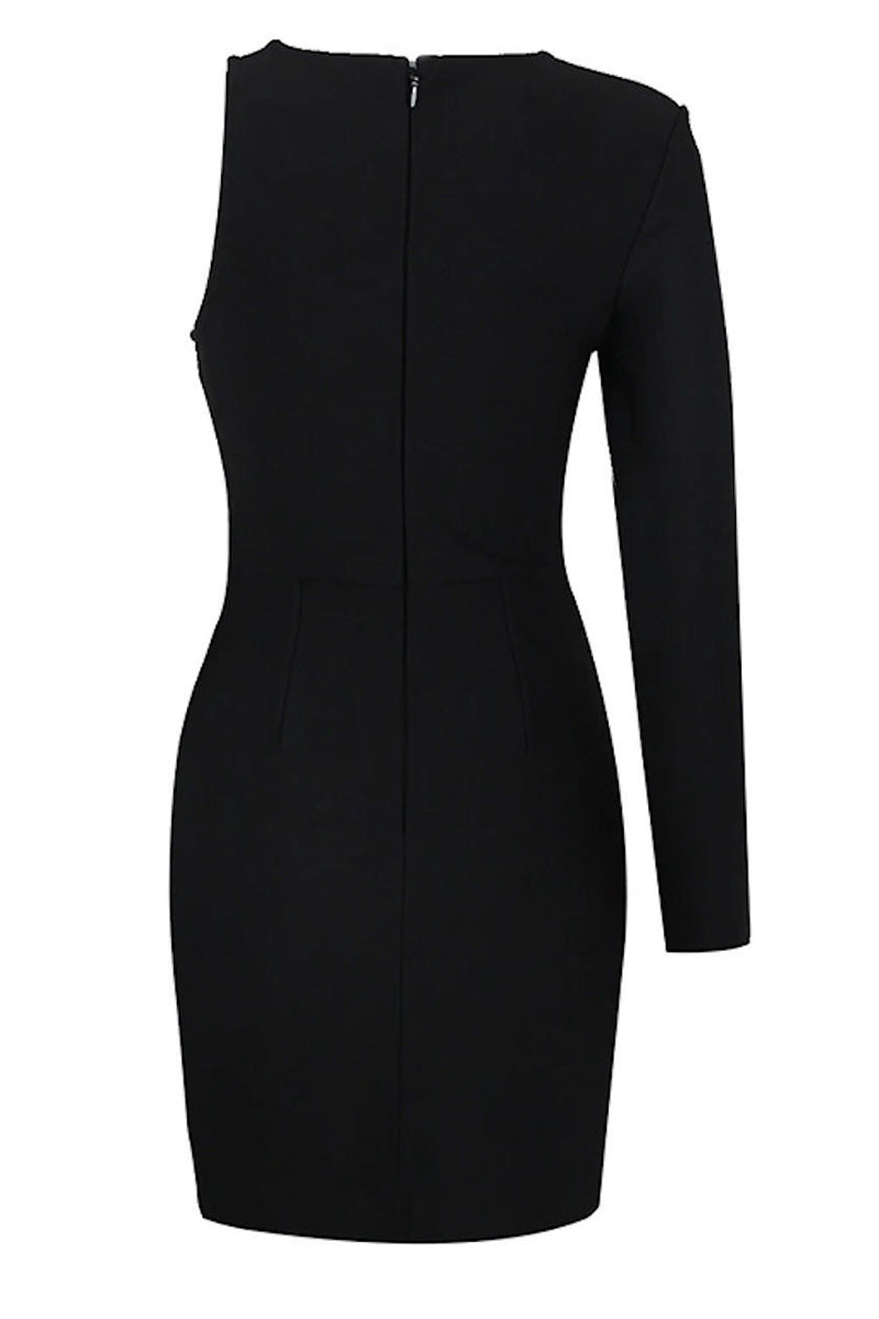 Evening See-through One Shoulder Dress aclosy