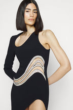 Evening See-through One Shoulder Dress aclosy