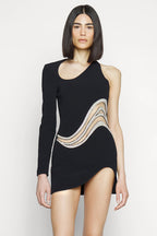 Evening See-through One Shoulder Dress aclosy