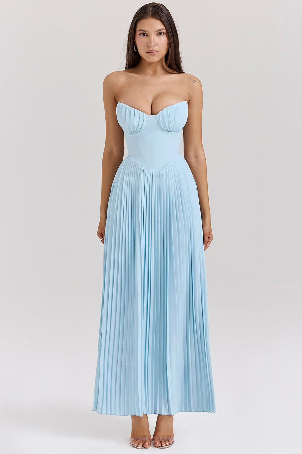 Alyia Elegant Ocean Blue Maxi Dress