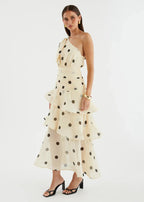 Elena One‑Shoulder Polka‑Dot Tiered Backless Dress (Copy) aclosy
