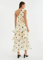 Elena One‑Shoulder Polka‑Dot Tiered Backless Dress (Copy) aclosy