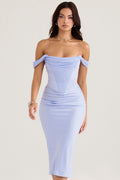 European Backless Pleated Knitted Slim Mid-length Bandage One-piece Dress Aclosy