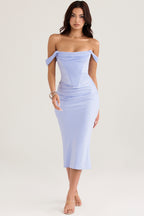 European Backless Pleated Knitted Slim Mid-length Bandage One-piece Dress Aclosy