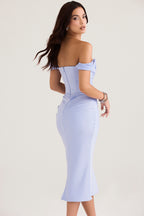 European Backless Pleated Knitted Slim Mid-length Bandage One-piece Dress Aclosy