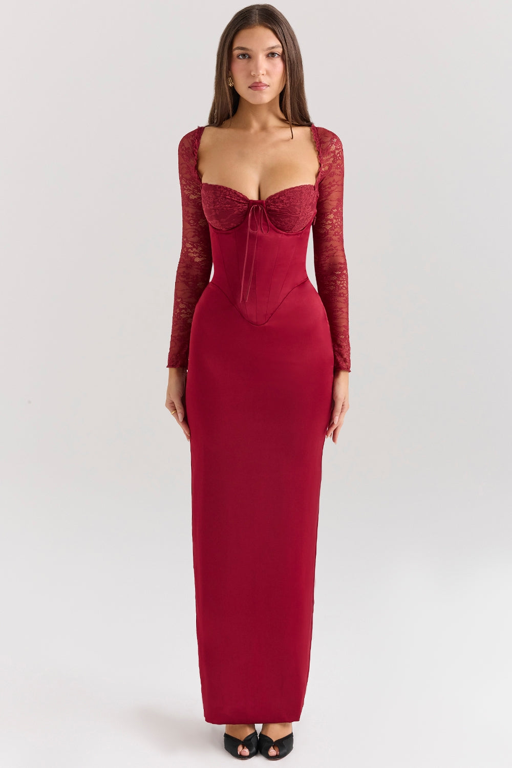 CHIC ELEGANT MAXI LACE DRESS – Aclosy