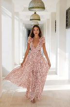 Marisol | Halterneck Floral Backless Maxi Dress