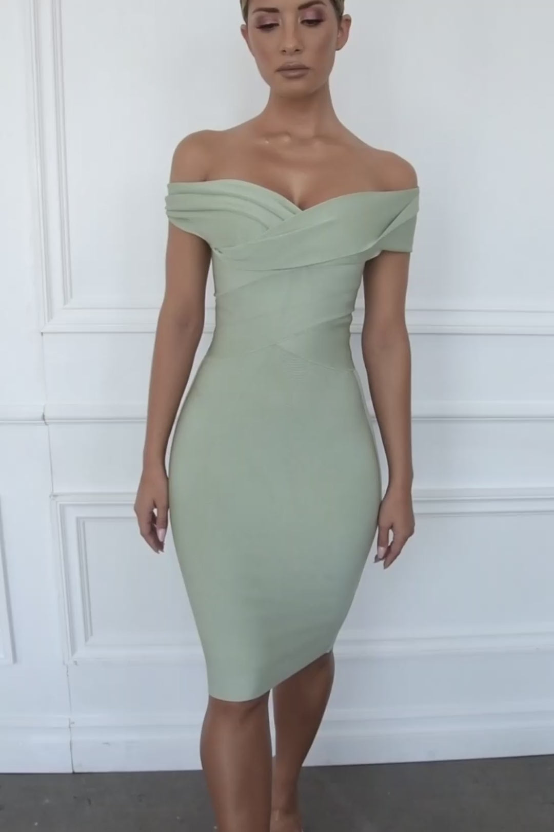 MEIGA OFF SHOULDER BANDAGE DRESS