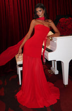 Elerna Strapless Hugging Mermaid Maxi Dress