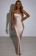 Banquet Evening Dress Women's One Word Neck Halter Waist Dress aclosy