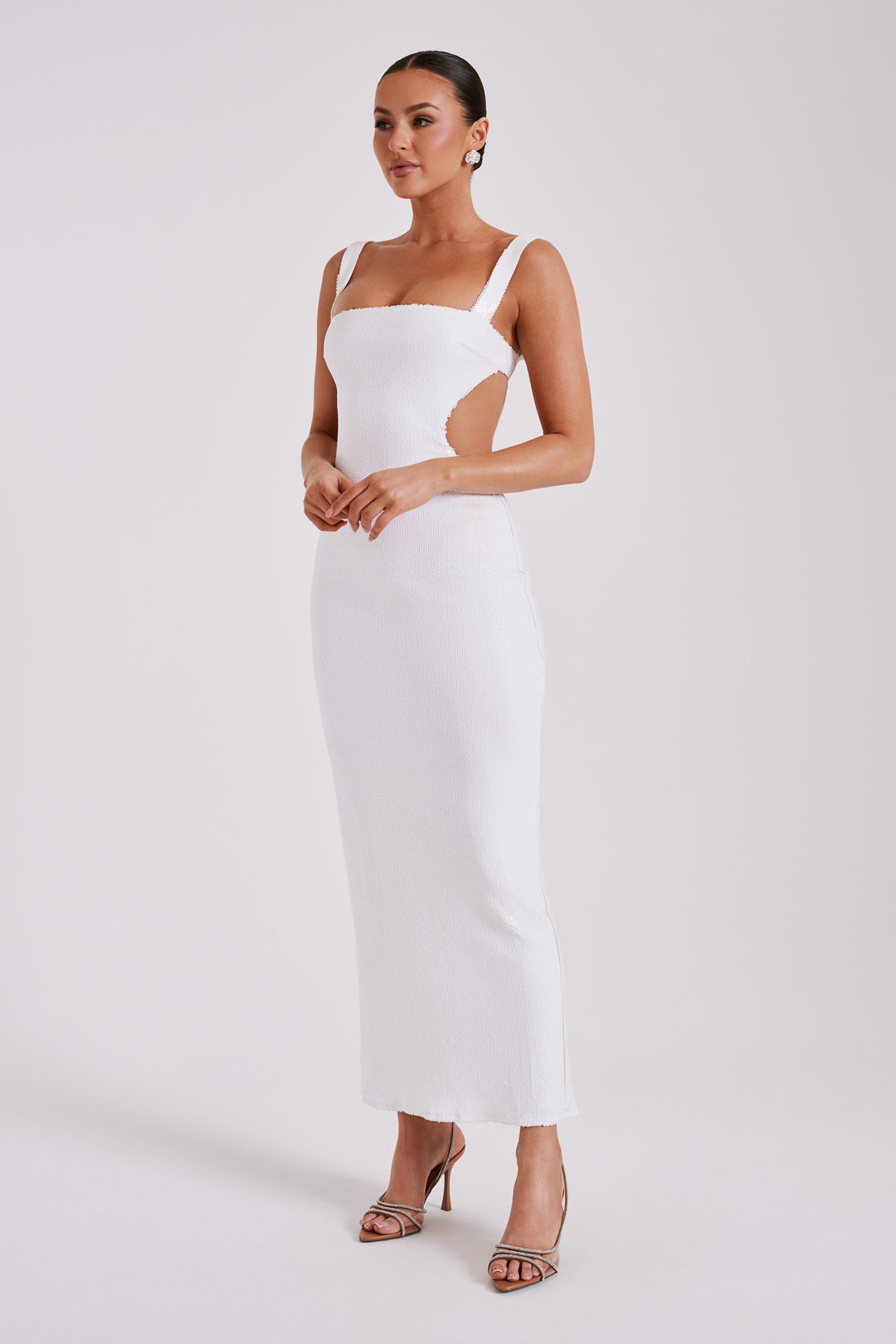 Sequin Sling Square Collar Backless Elite Dress-RESTOCK aclosy