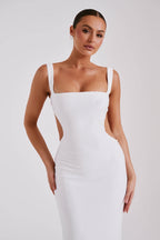 Sequin Sling Square Collar Backless Elite Dress-RESTOCK aclosy